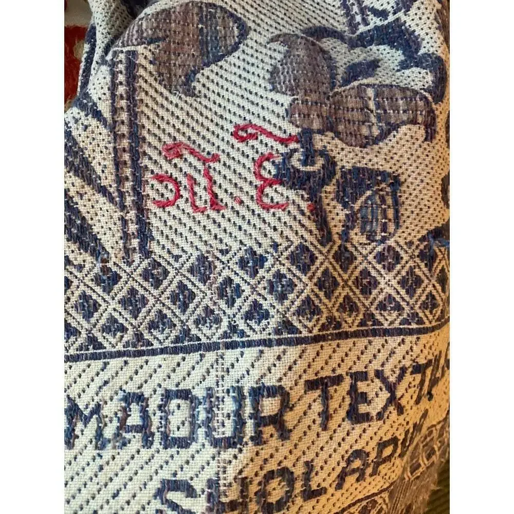 Madhur Textiles Sholapur Traditional Handwoven Fabric 50” X 86” Signed